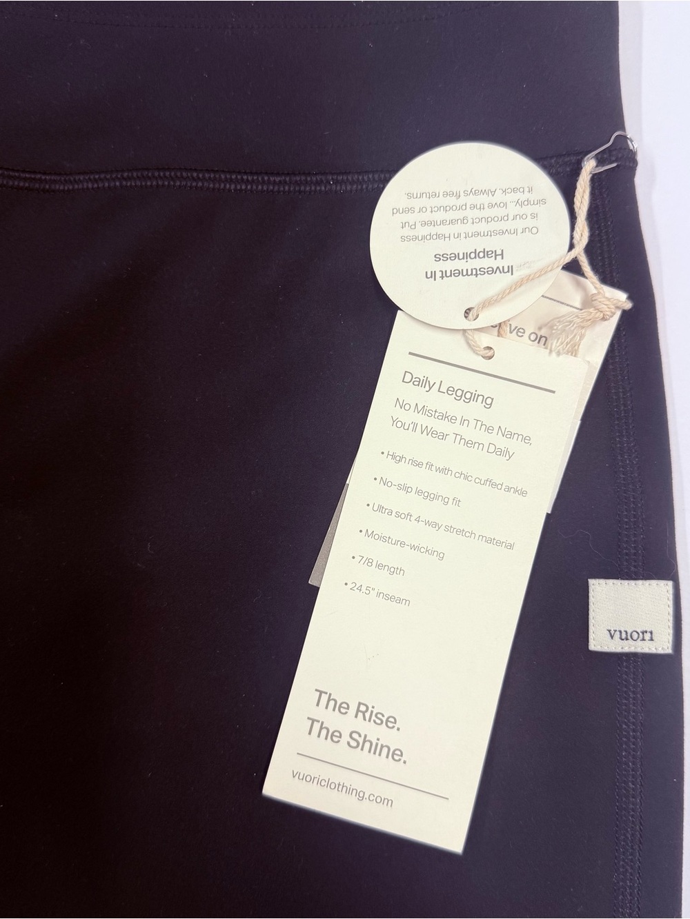 NWT Vuori Daily Legging High-Rise Drawstring Performance in Black Size XL - Picture 7 of 15